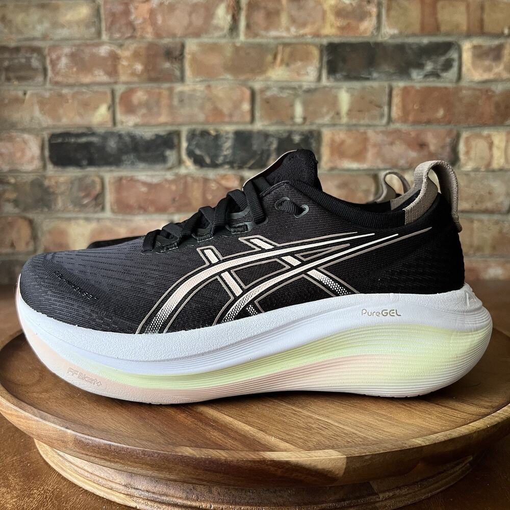 ASICS Gel-Nimbus 27 Max Cushion Black Breeze Women's 7 Running Shoes Sneakers